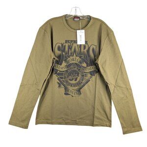 Fiorucci Shirt Men's XL Green Long Sleeve Superior Stars Graphic Tee NWT